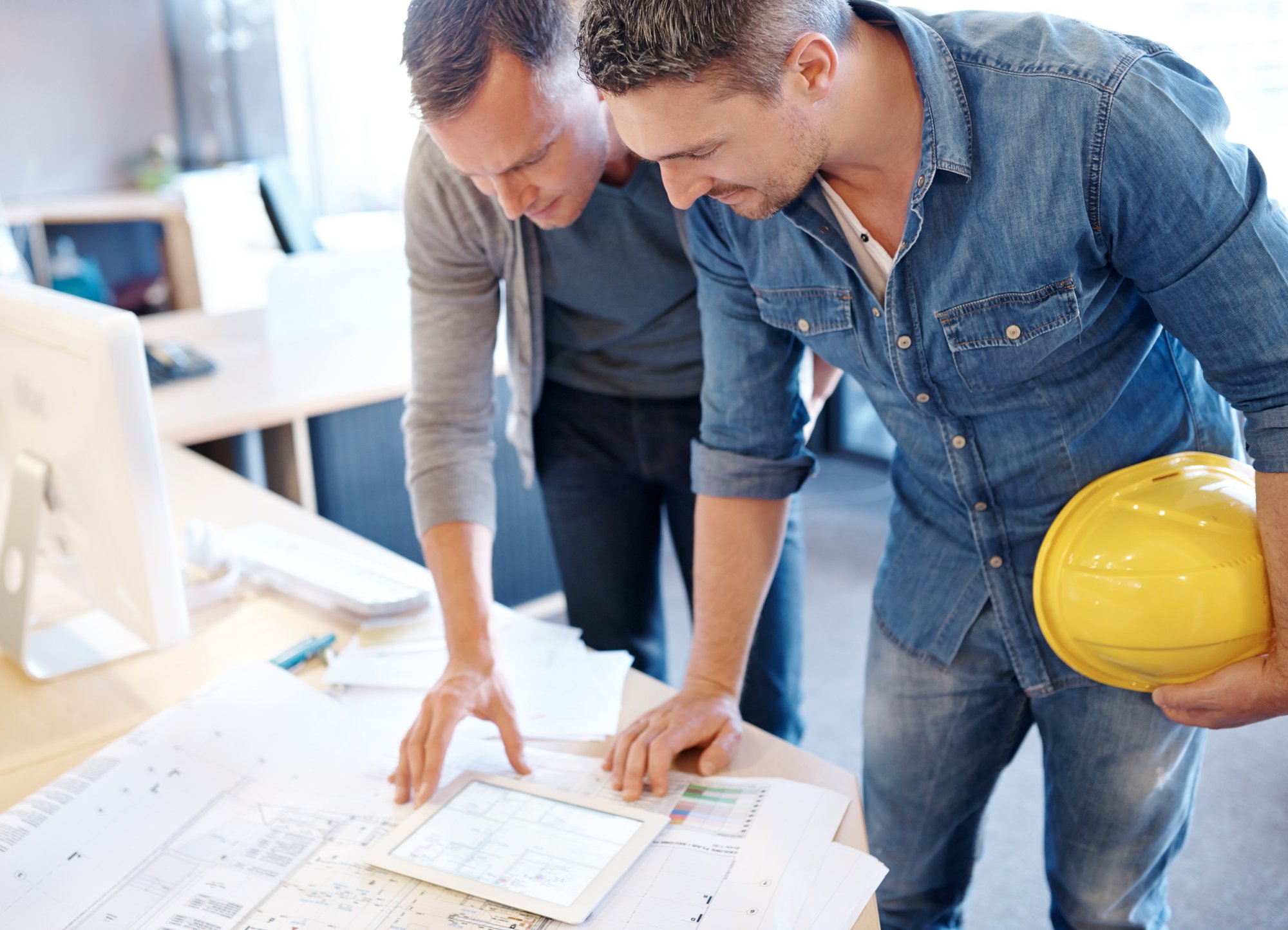 tablet-architecture-construction-engineers-with-blueprint-office-city-development-with-building-planning-drawing-industry-team-with-technology-maintenance-design-repair